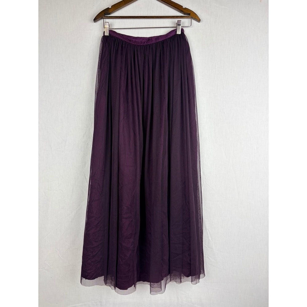 Vintage Purple Tulle Maxi Skirt High Waisted Formal Evening Gown Skirt 9/10 - Picture 2 of 10